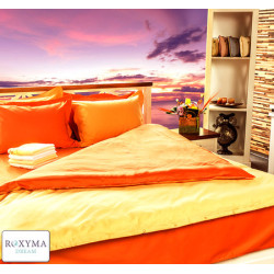 Комплект спално бельо ПАМУЧЕН сатен ОРАНЖЕВО/ЖЪЛТО